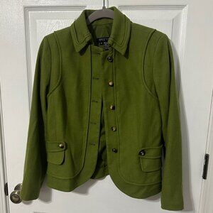 Etcetera Green Wool Vintage Military Style Jacket, Size 4